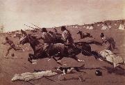 Frederick Remington Oil undated Geronimo Fleeing from camp Sweden oil painting artist